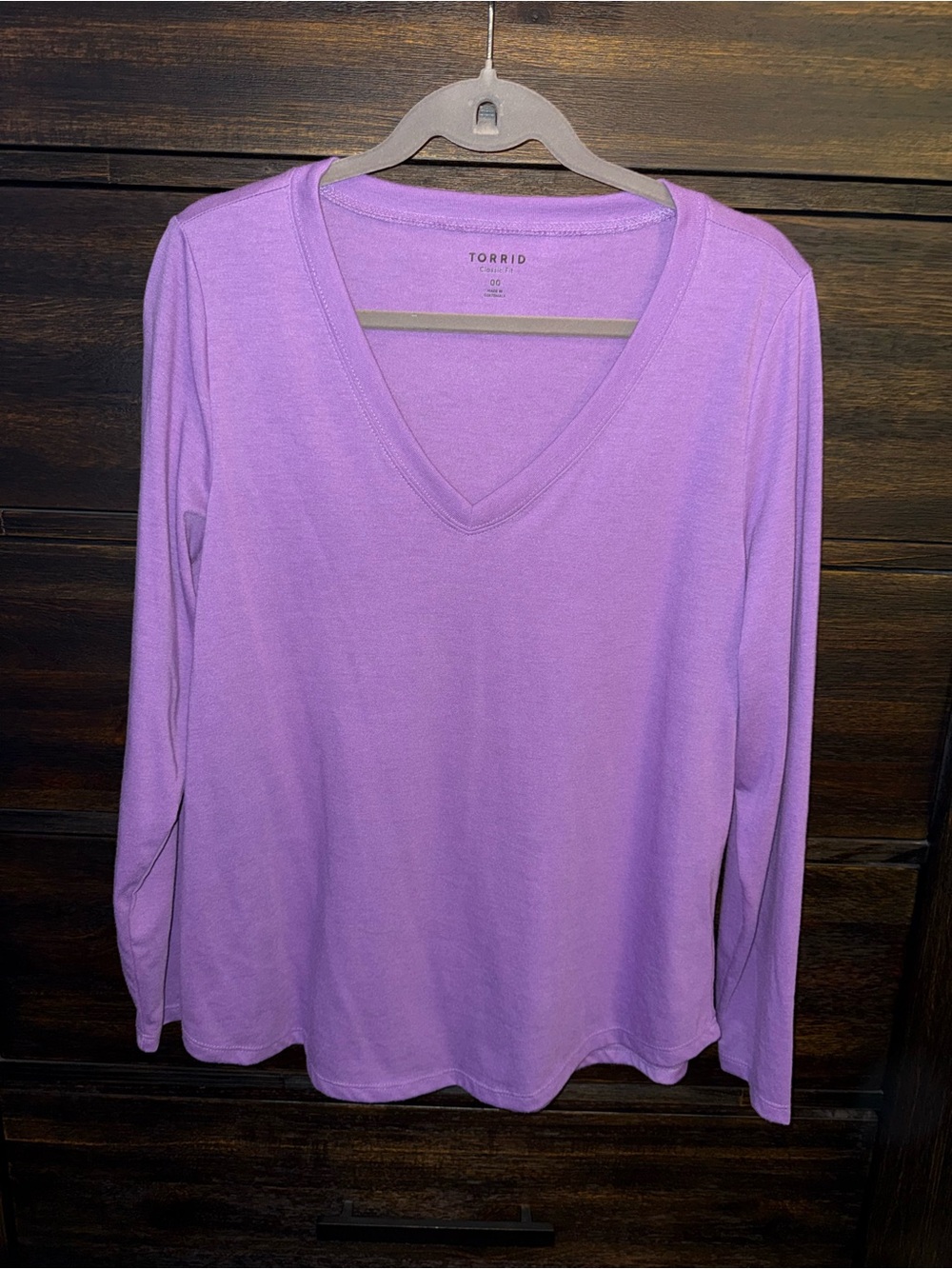 Torrid Purple Long-Sleeved V-Neck